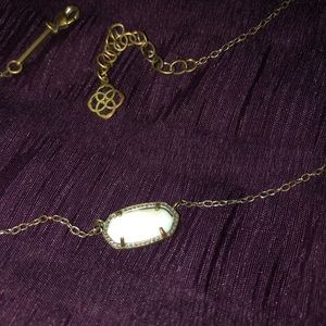 Elisa Gold Pendant Necklace- White Pearl
